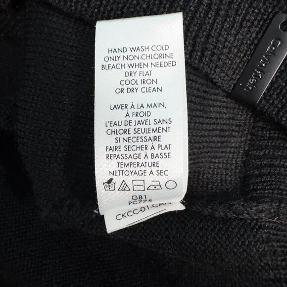 Calvin Klein Merino Wool Acrylic Striped V Neck Sweater Mens Medium Black Multi - Picture 15 of 15